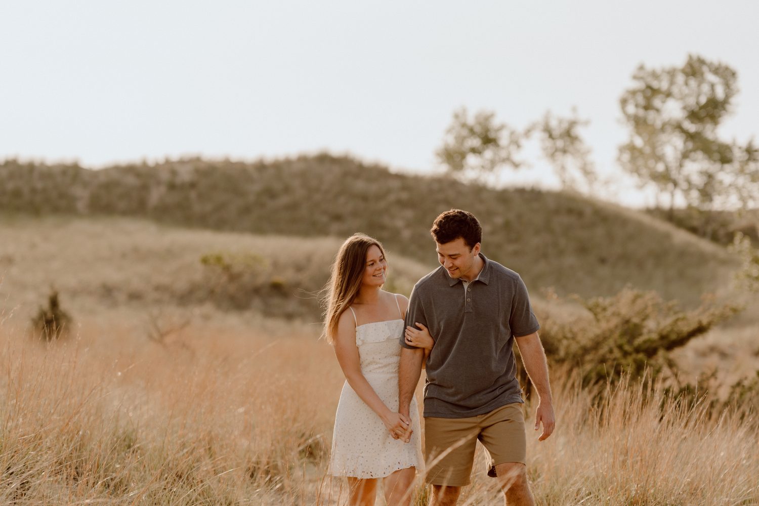 Lake Michigan Sunset Beach Engagement Photos - Cassidy Lynne