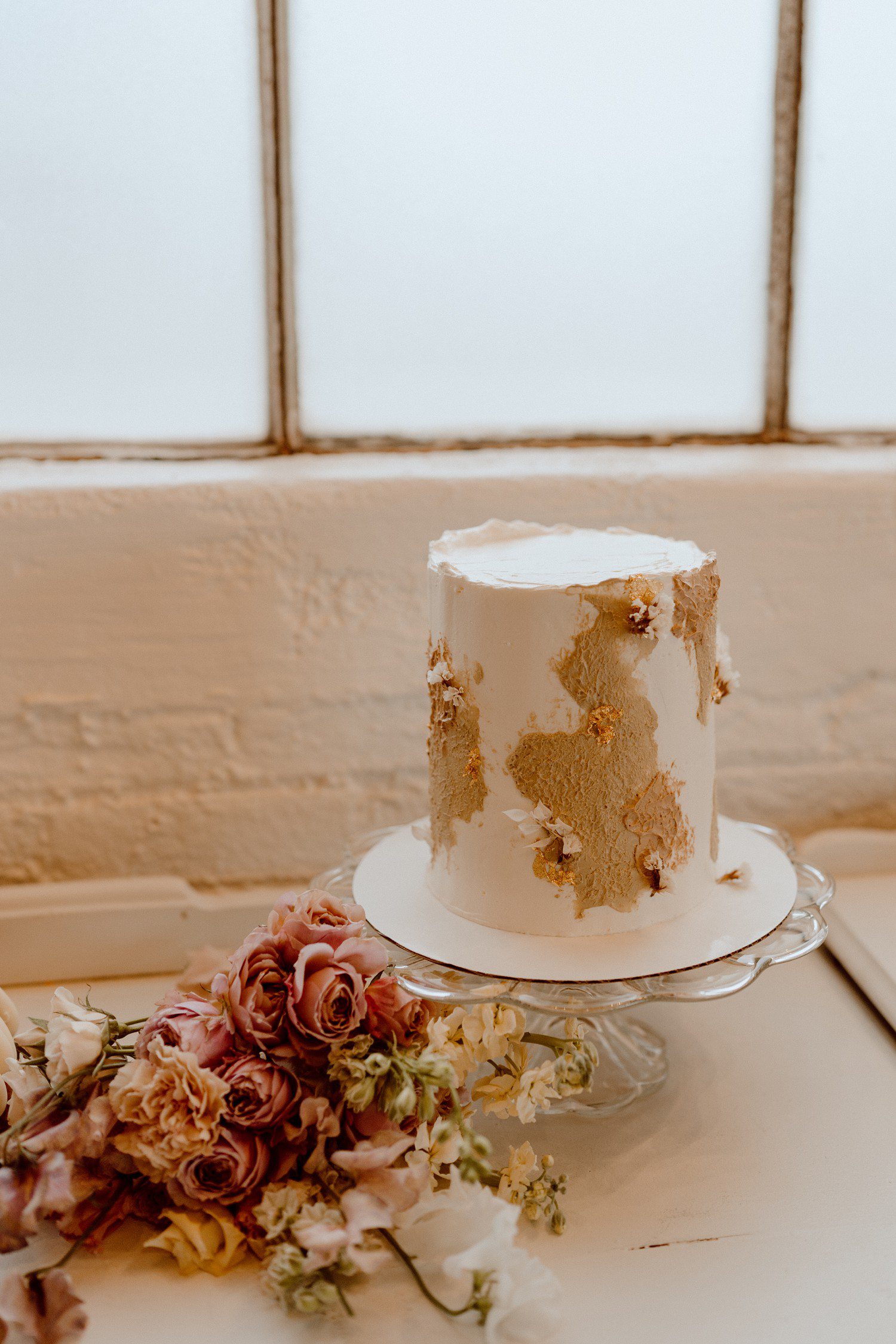 Gold Foil Wedding Cake