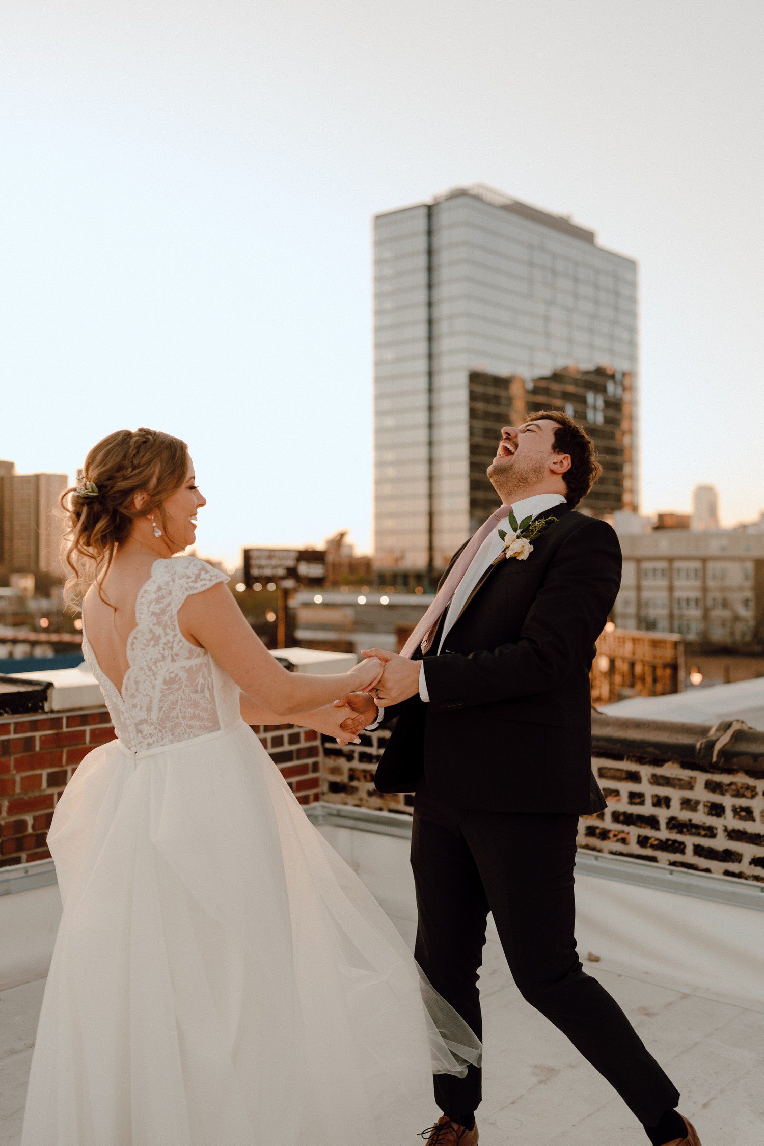 Sunset Wedding Photos in Chicago