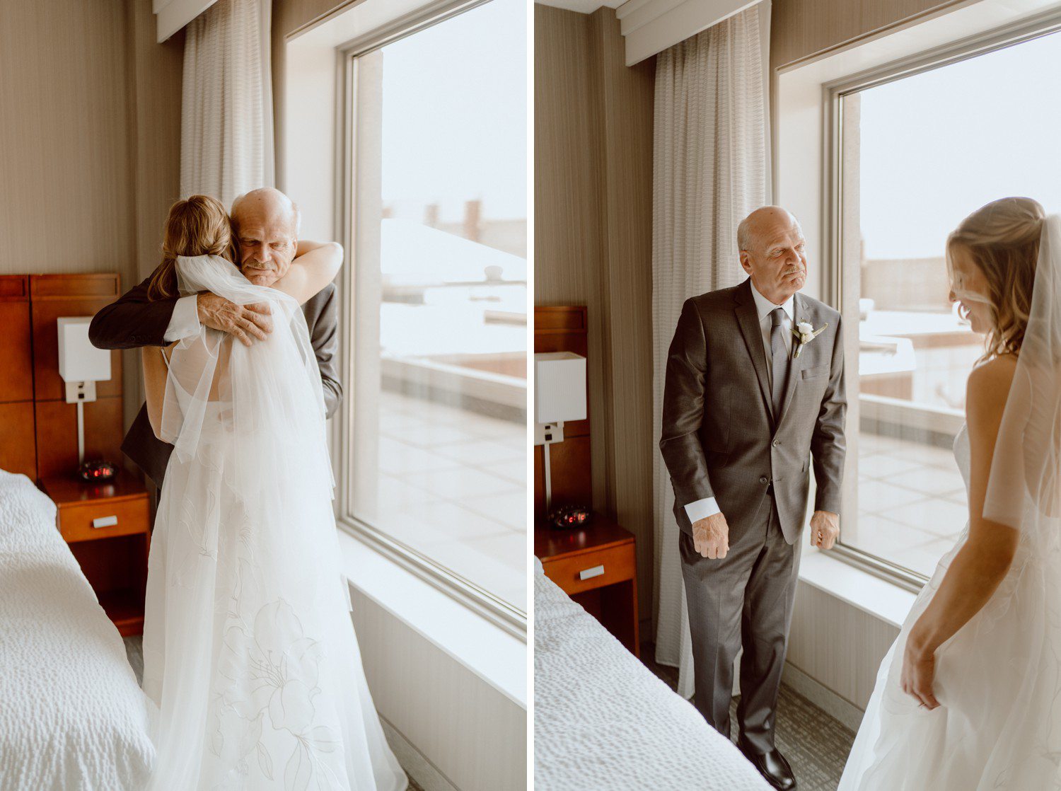 Bride's first look with Dad