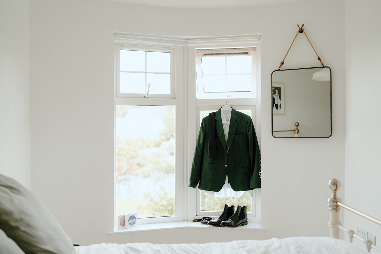 Groom green suit jacket