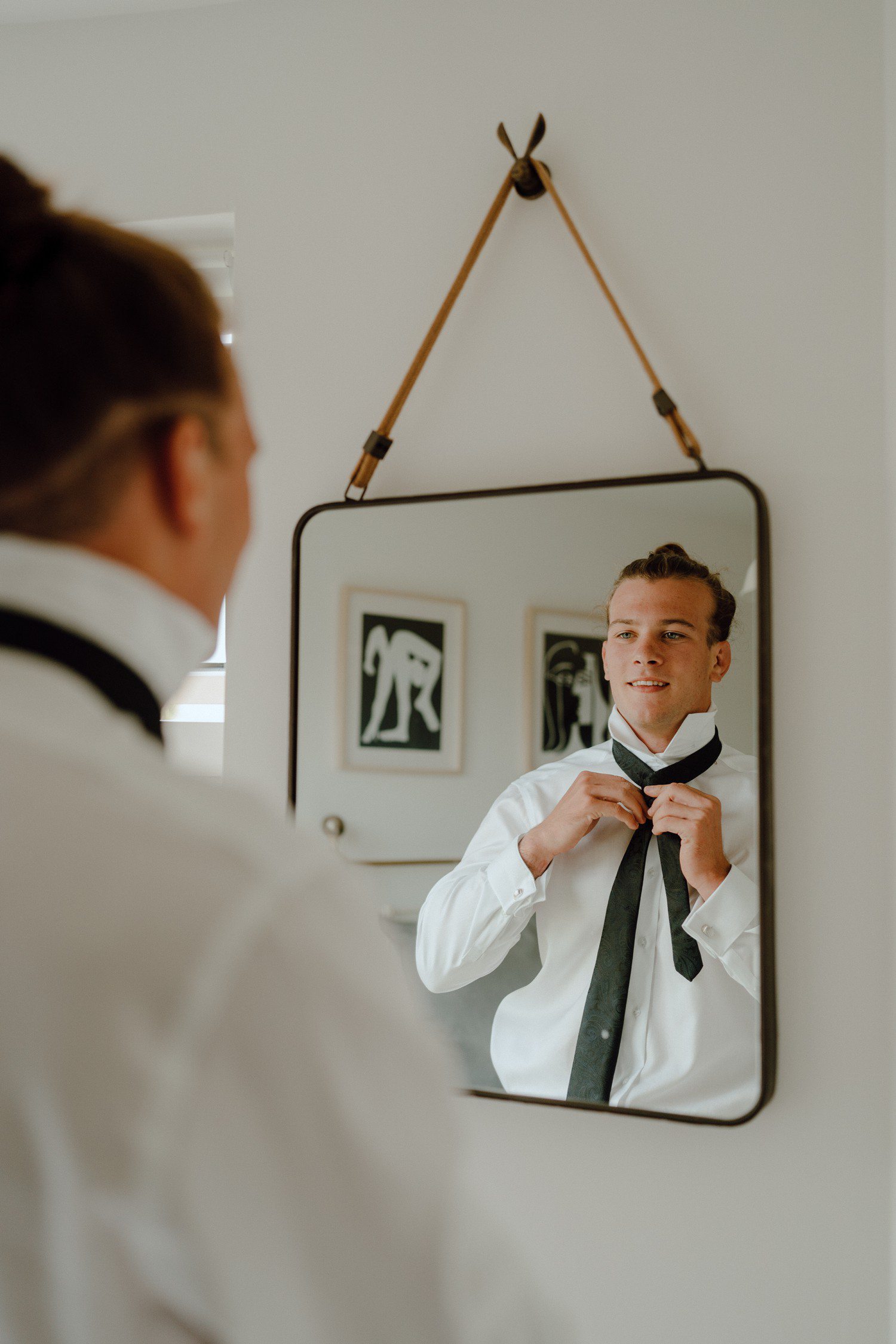 Groom getting ready for Ireland elopement