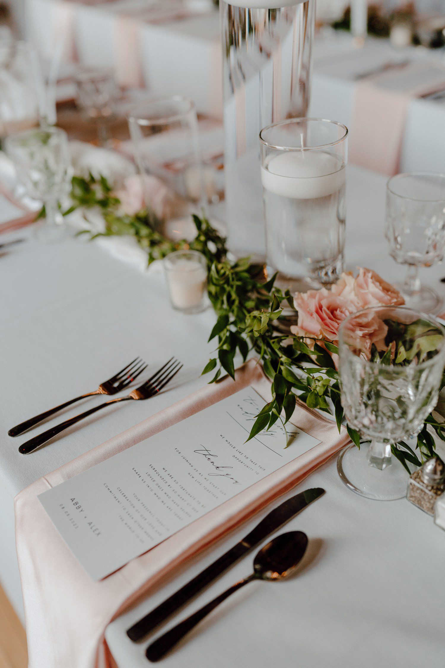 Blush Wedding Table Decor