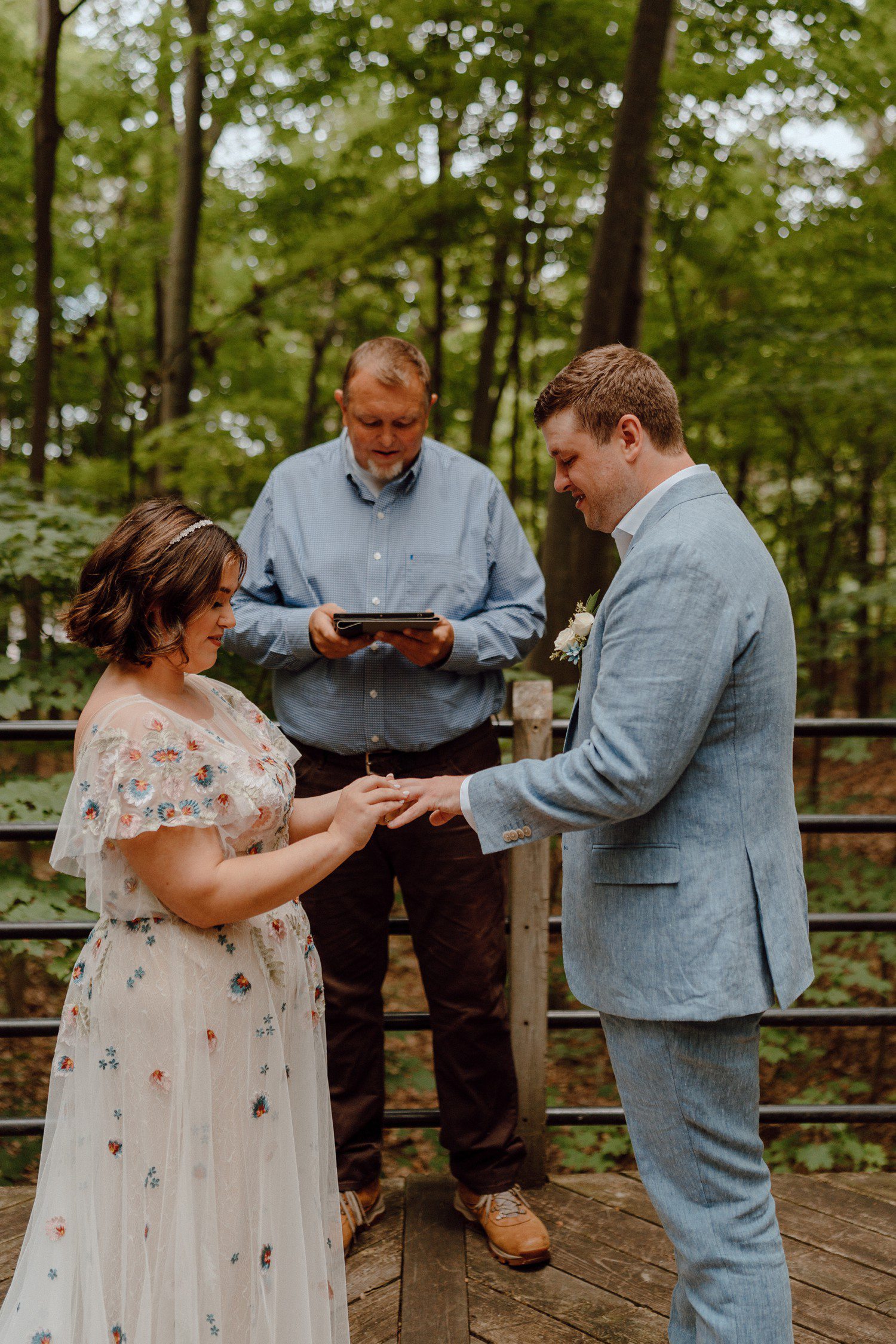 Forest Wedding in Michigan Ring Exchange