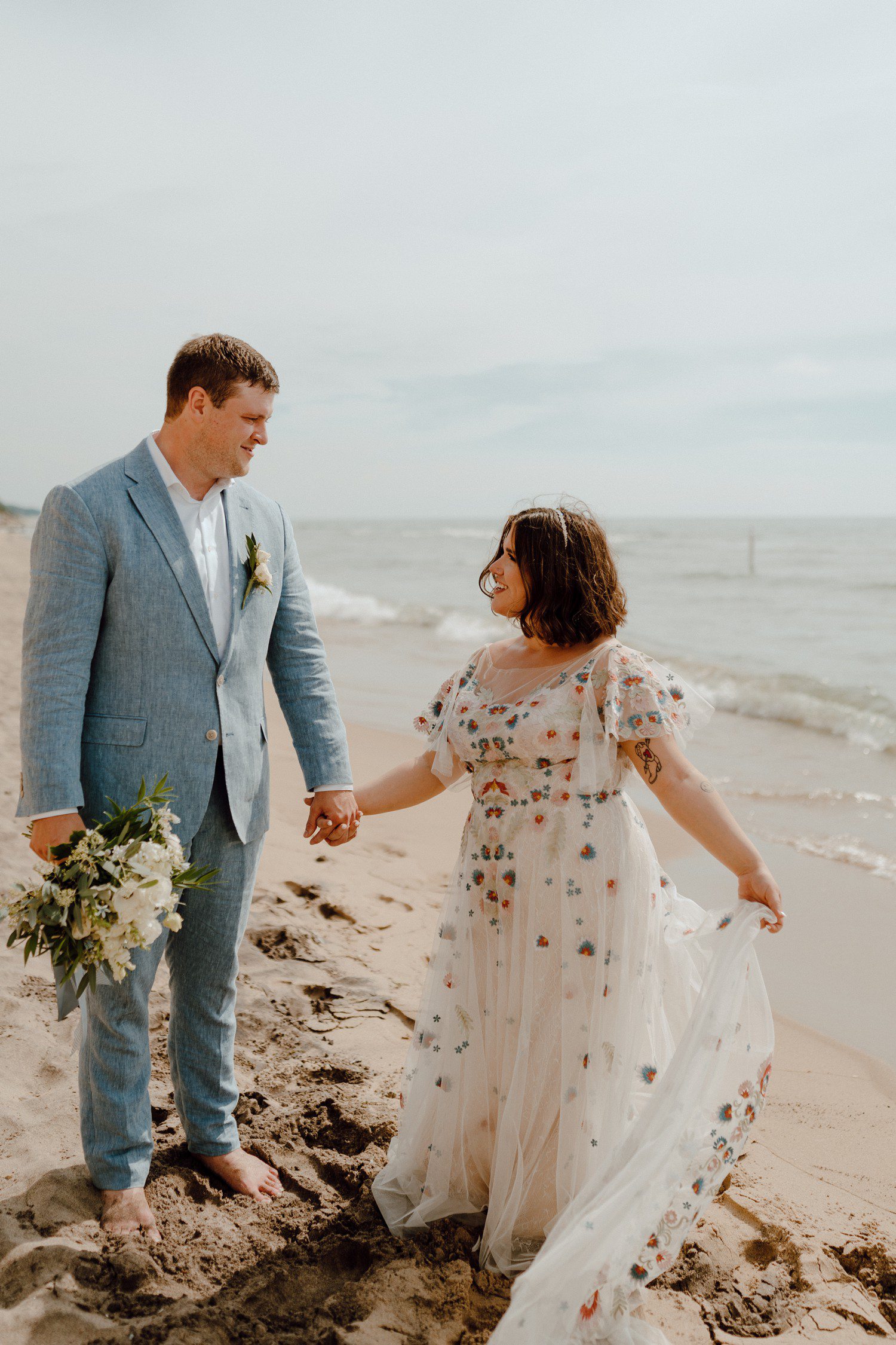 Beach Wedding Photos on Lake Michigan