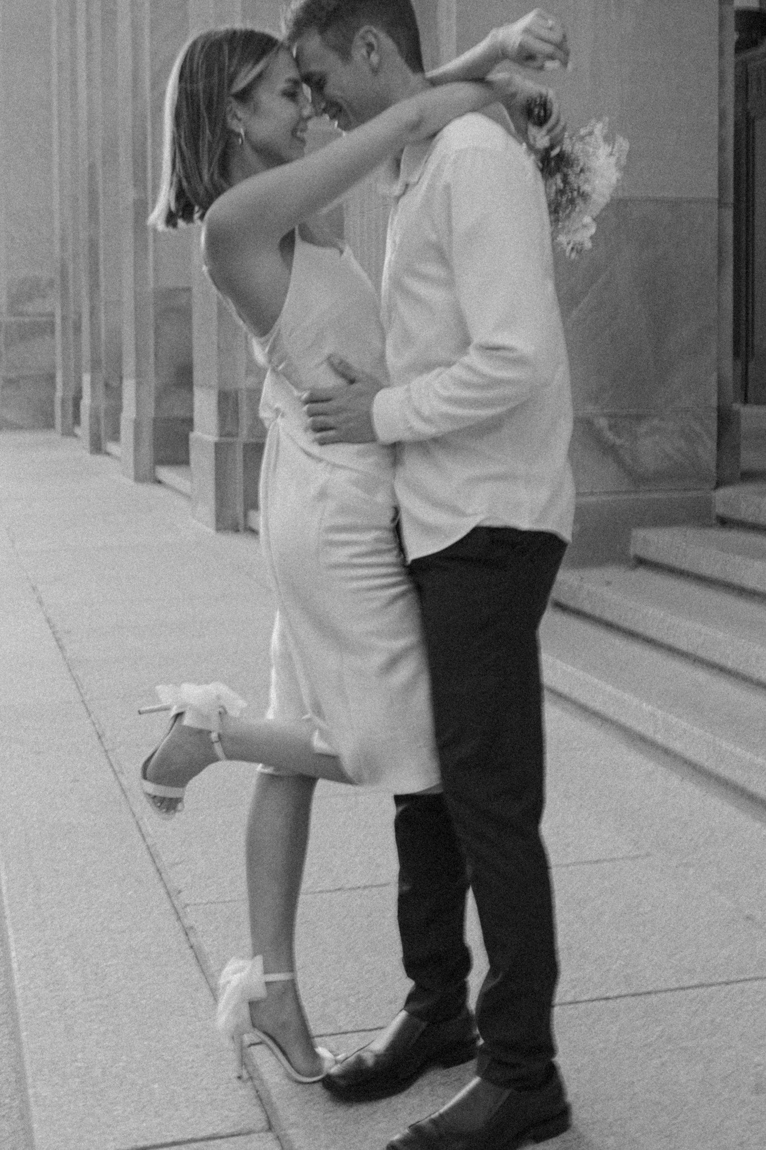 Black and White Film Engagement Photos