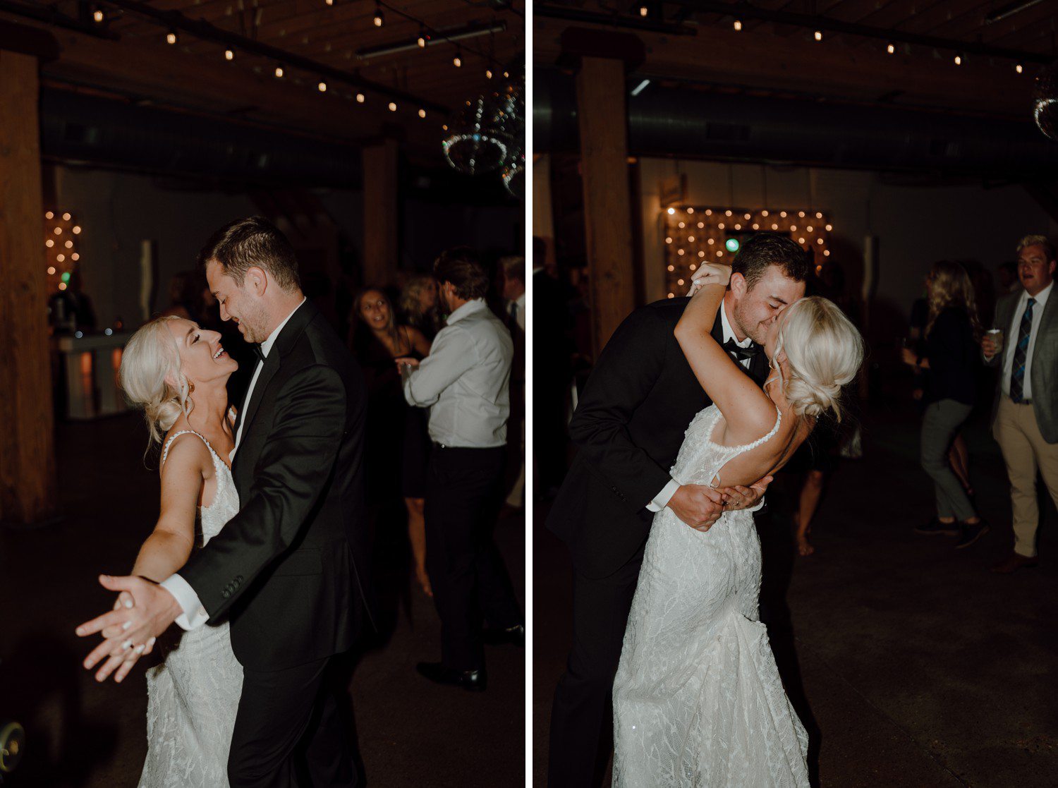 Bride and Groom dancing at wedding reception
