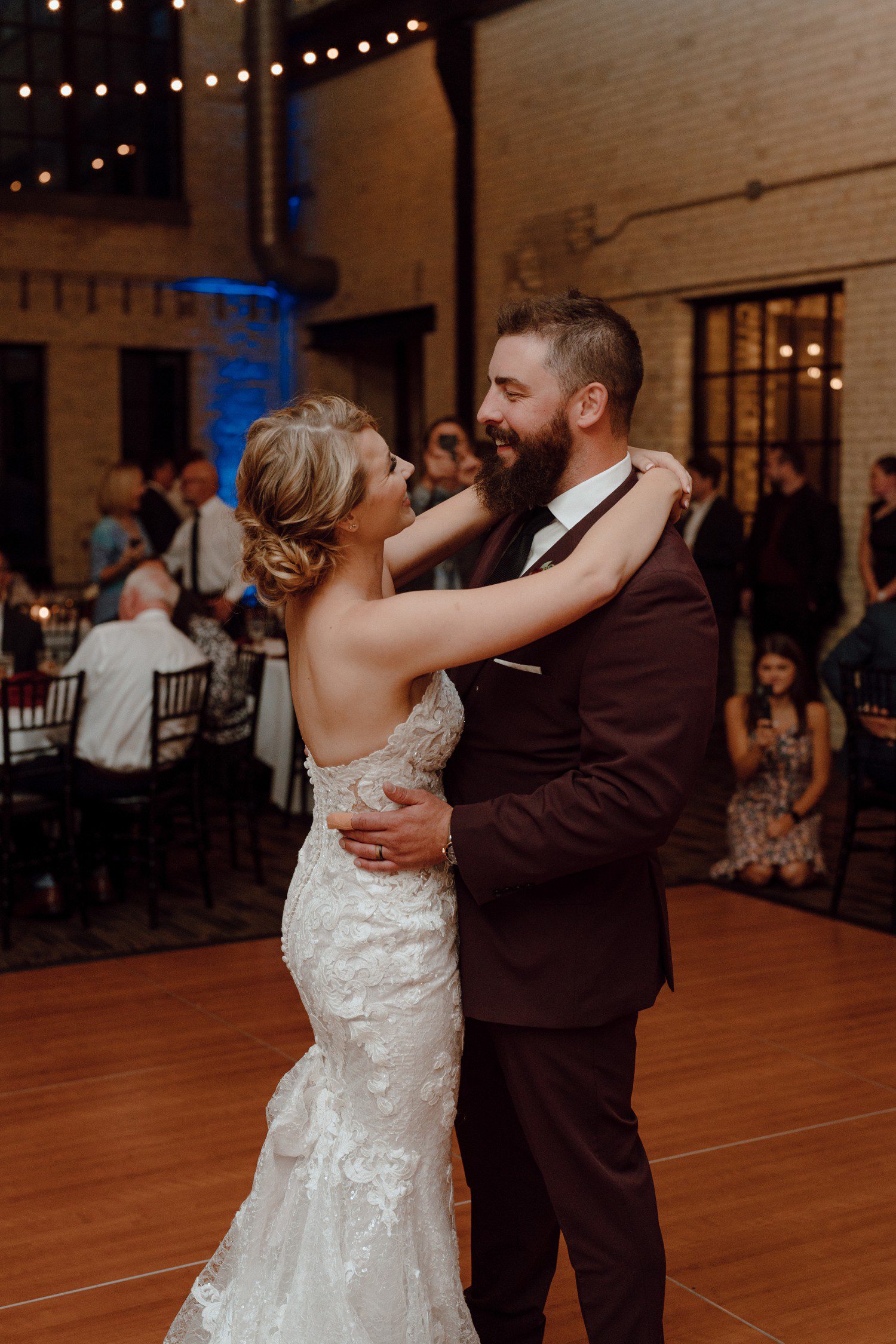 Bride and Groom first dance at new vintage place