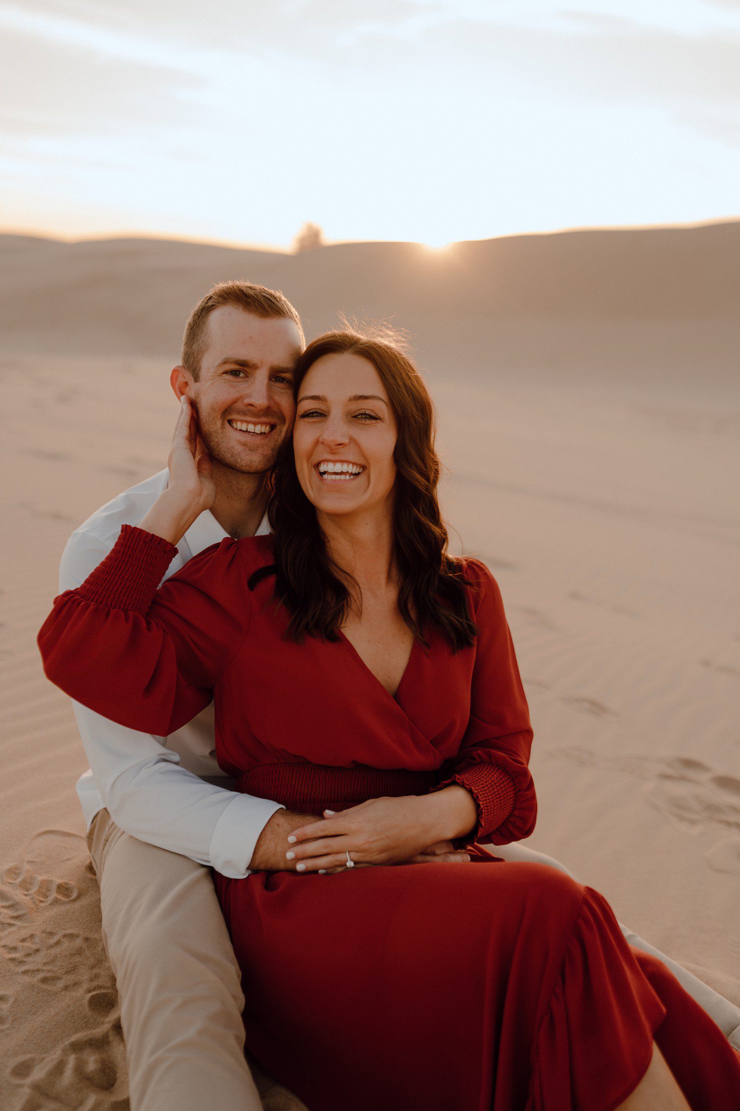 Sand Dunes Engagement Session in Michigan