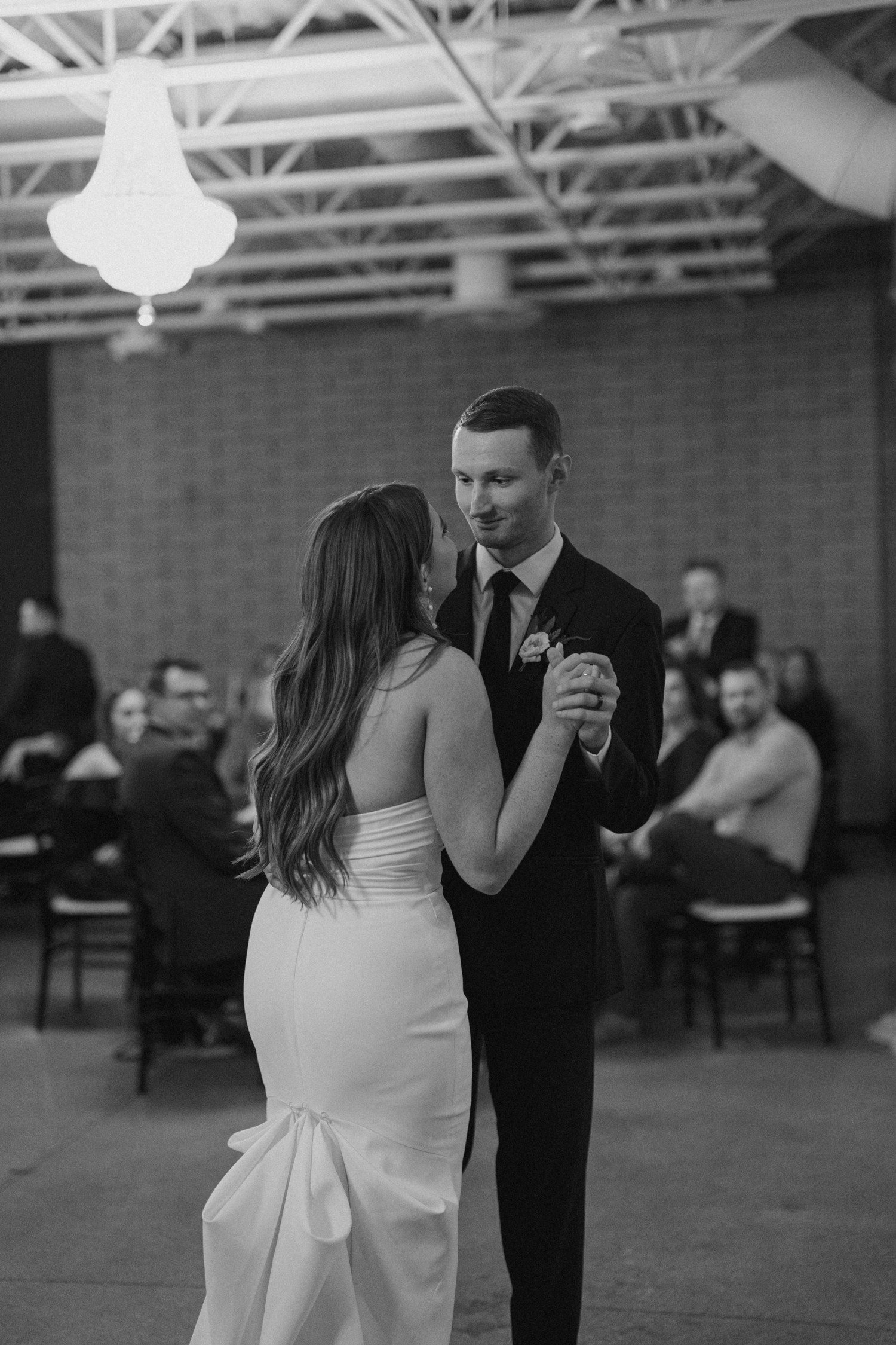 Bride and Groom first dance at Port 393 in Holland MI 