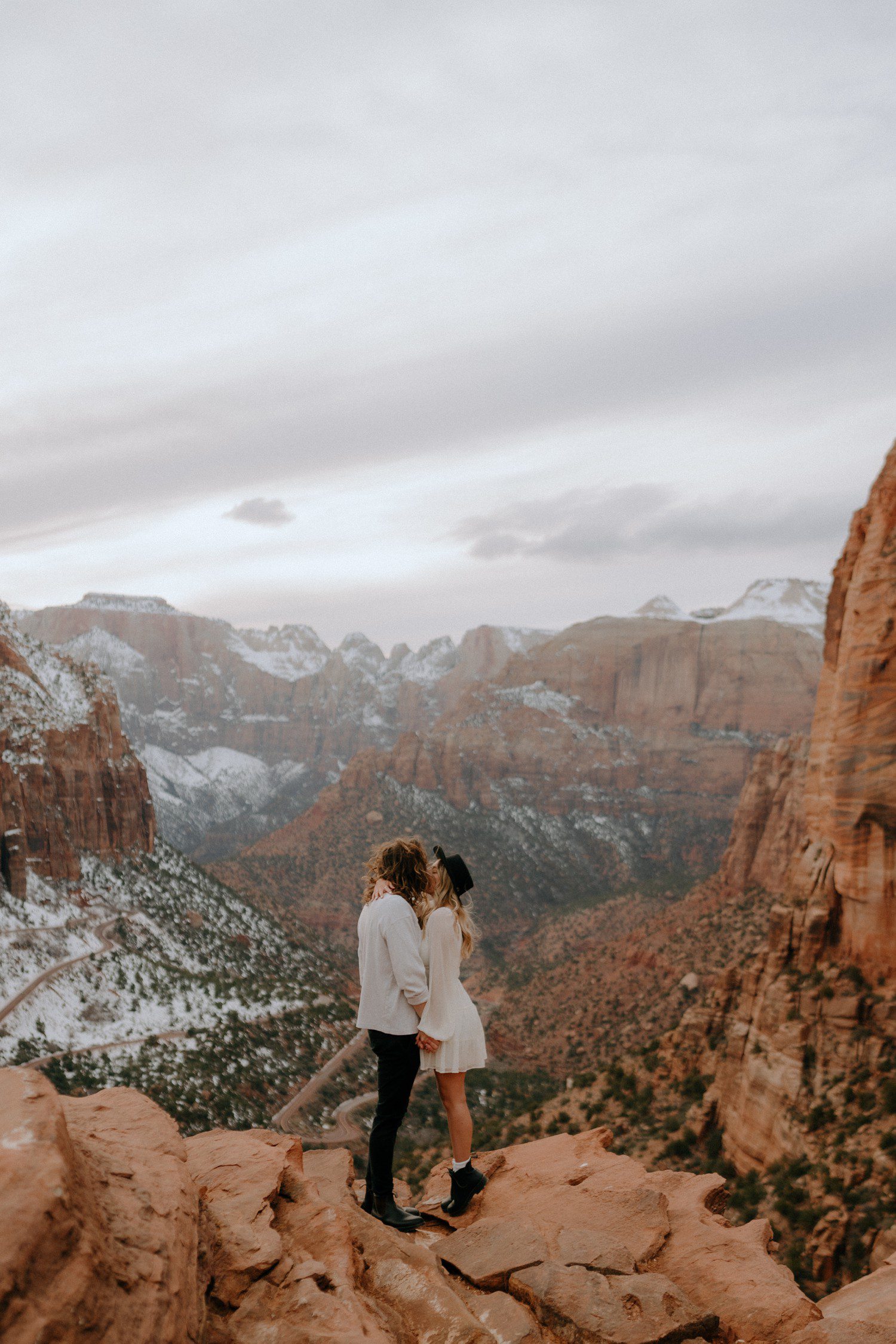 Zion National Park Engagement Session at Canyon Overlook