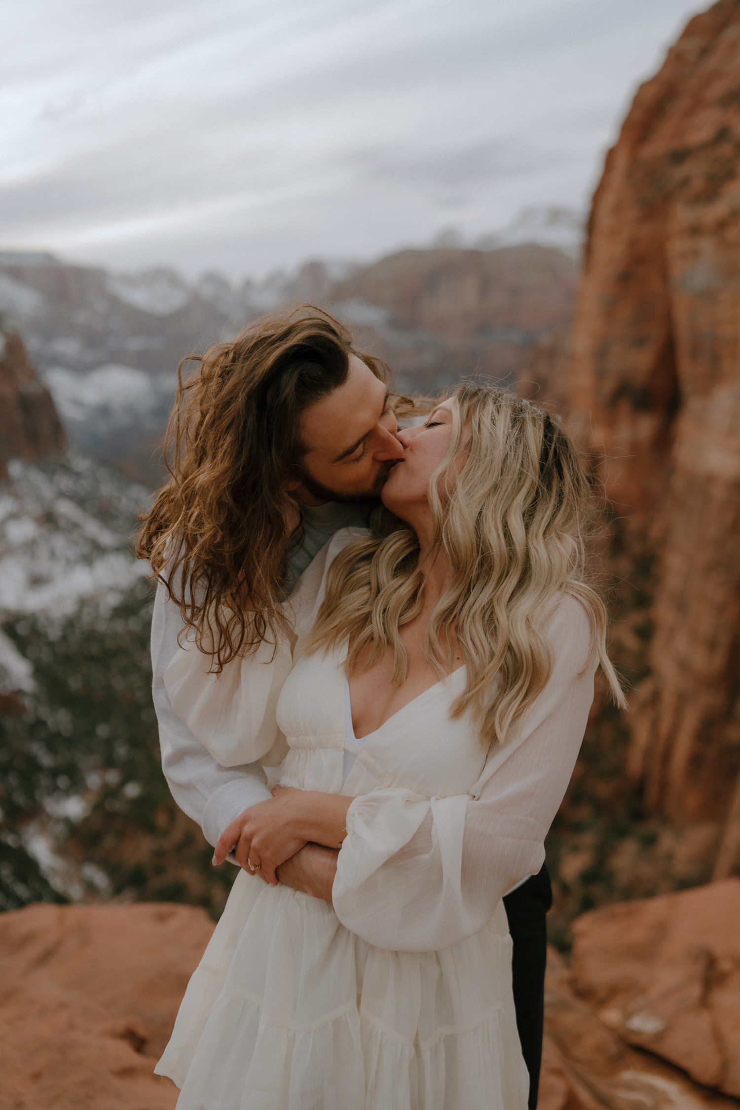 Canyon Overlook Zion National Park Couples Session