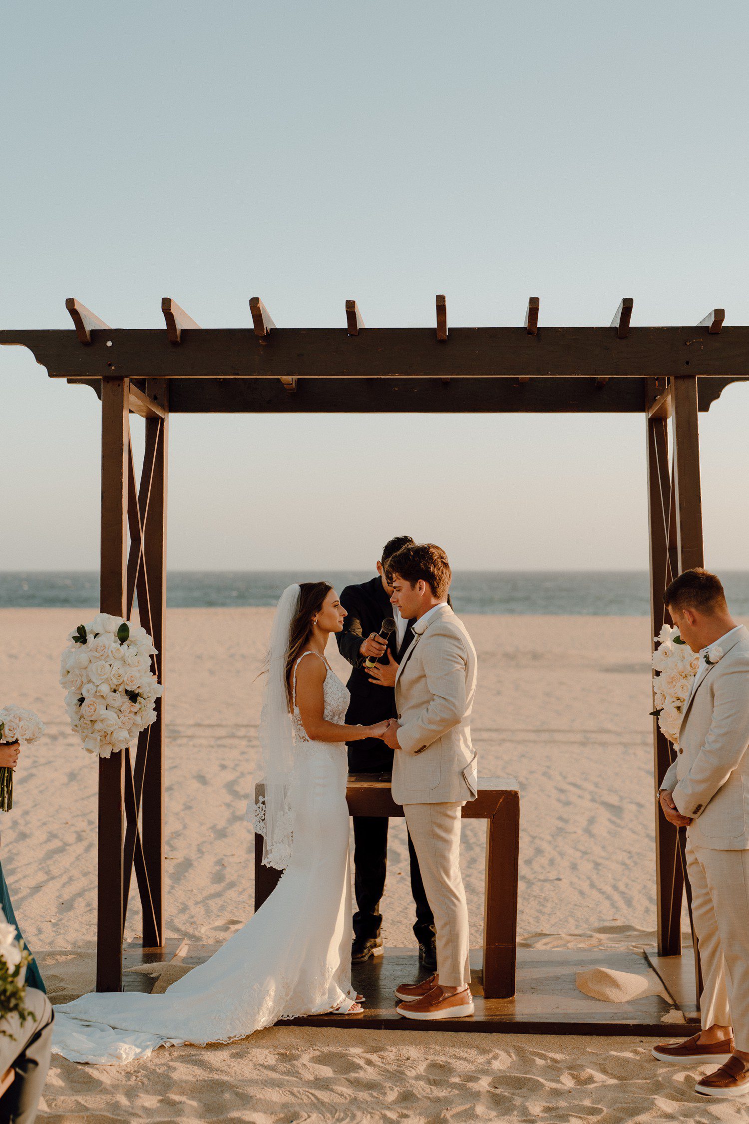 Beach wedding ceremony in Los Cabos at Hard Rock Hotel. 