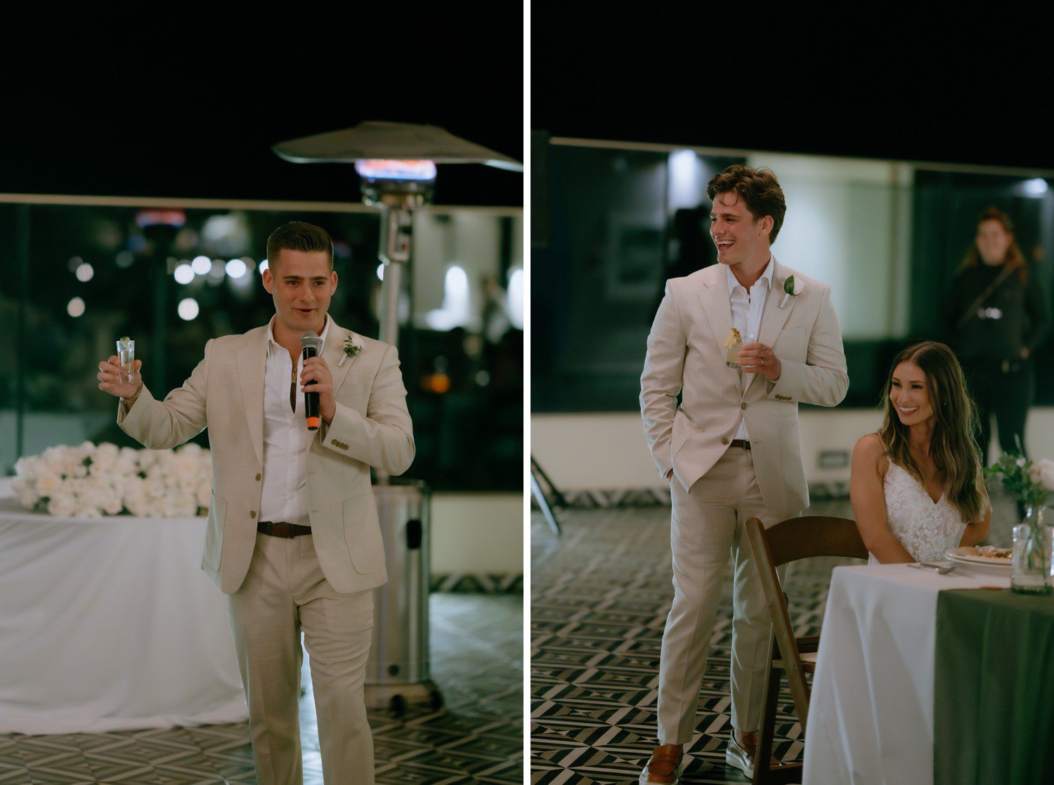 Wedding toasts at Los Cabos wedding reception. 