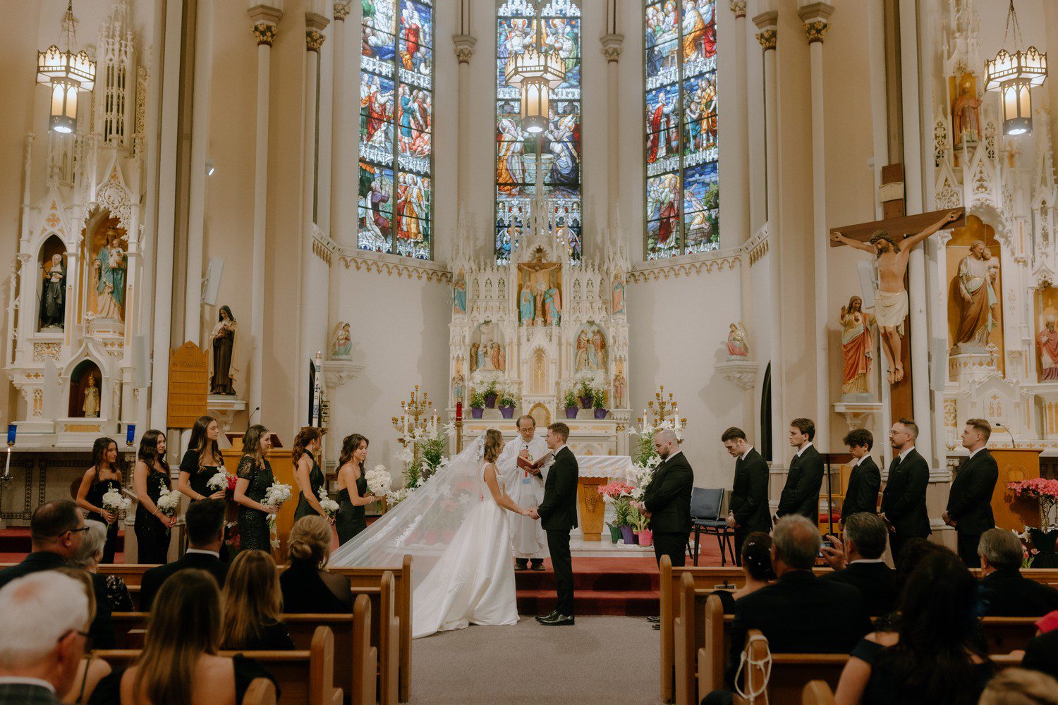 Grand Rapids wedding ceremony in Catholic church. 