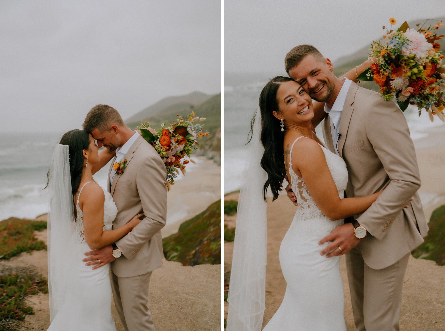 Elopement photos on along on the coast of Big sur. 