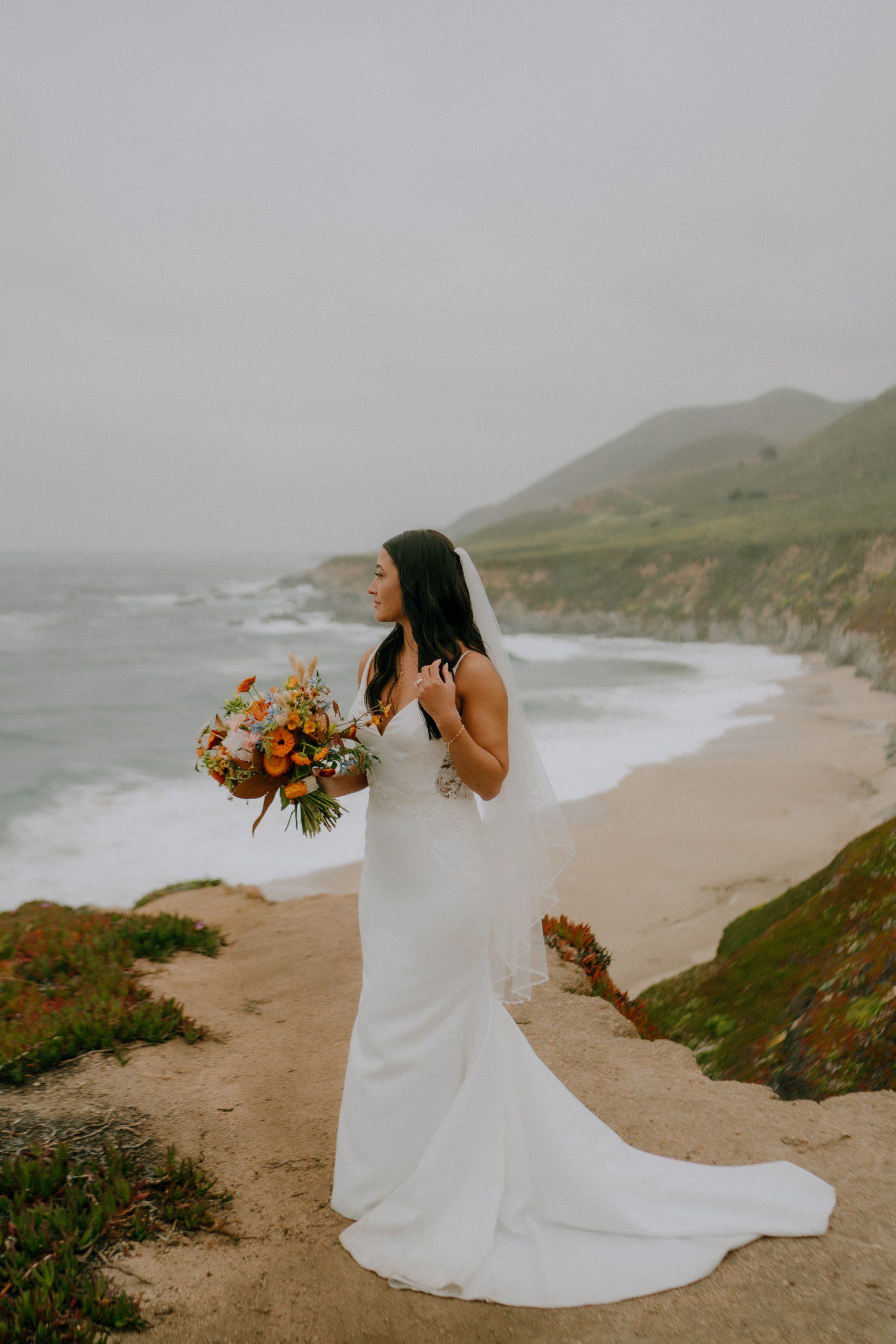 Bridal photos at Big Sur. 