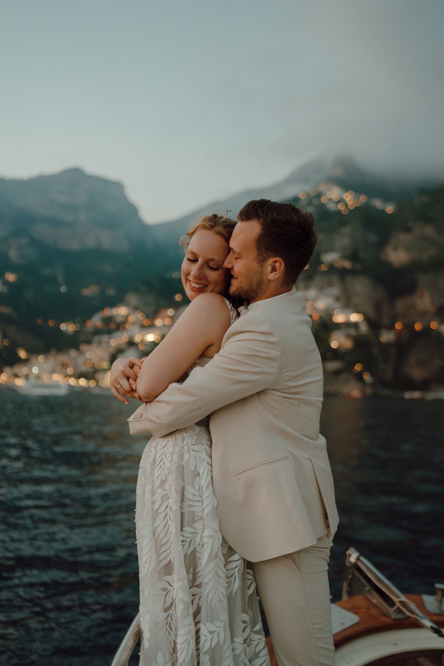 Boat wedding in Positano Italy. 