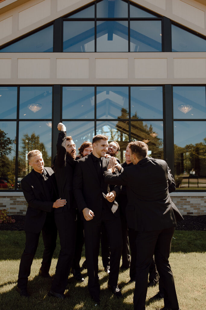 groom and his friends