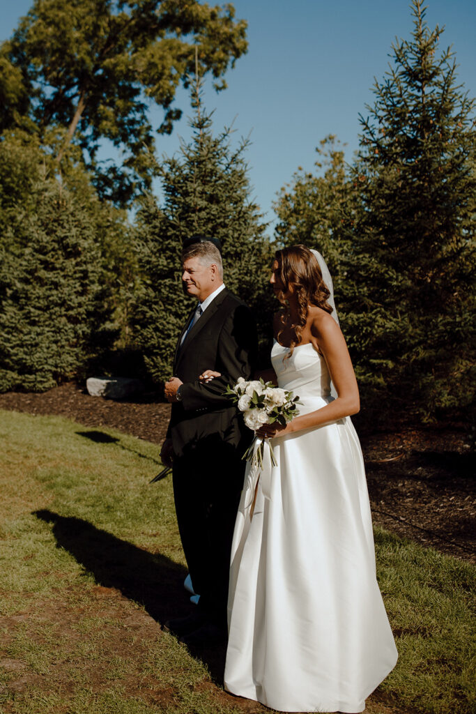 stunning bride walking down the aisle