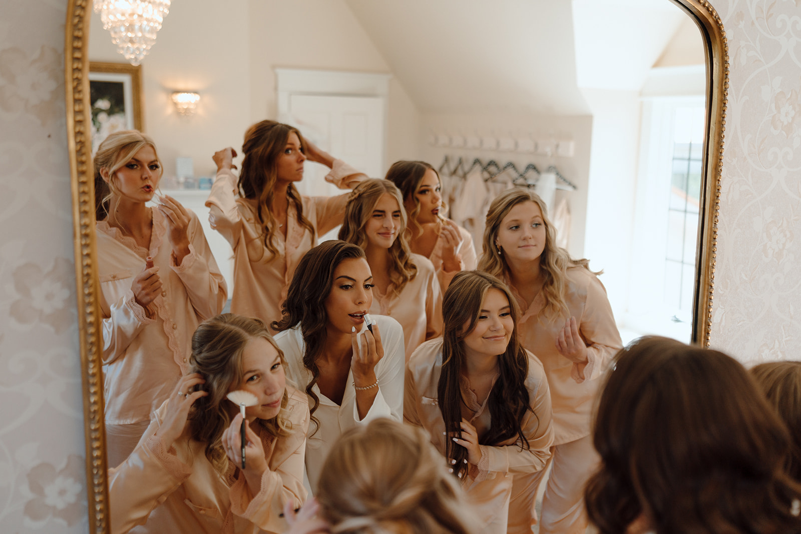 bride and bridesmaids getting ready for the Ethereal Intimate Wedding