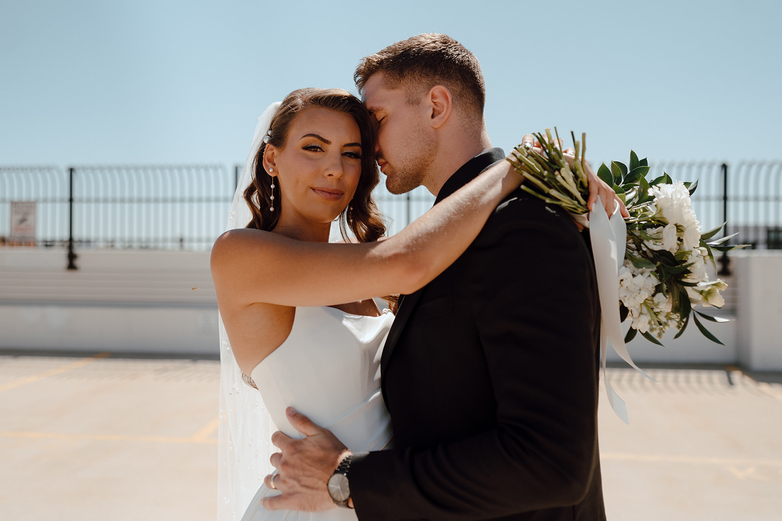 bride and groom at their Ethereal Intimate Wedding