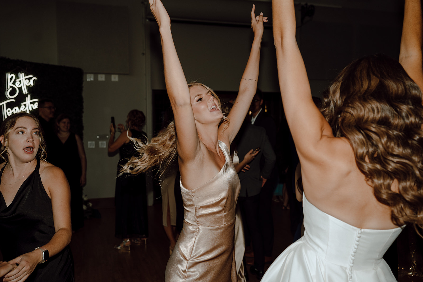 bride dancing with their wedding guests 