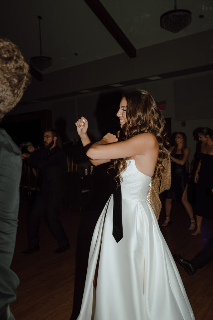 bride dancing at her wedding reception