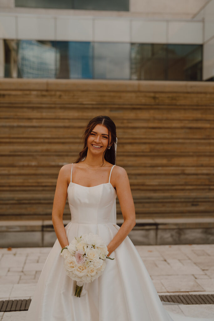 bride looking at the camera during her photoshoot