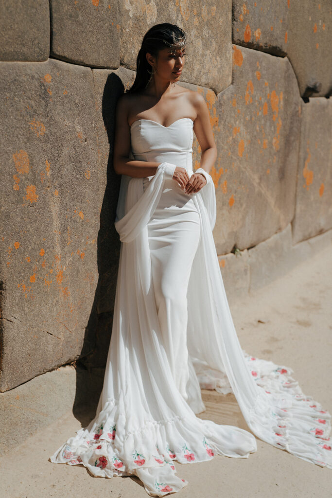 bride wearing an amazing white dress