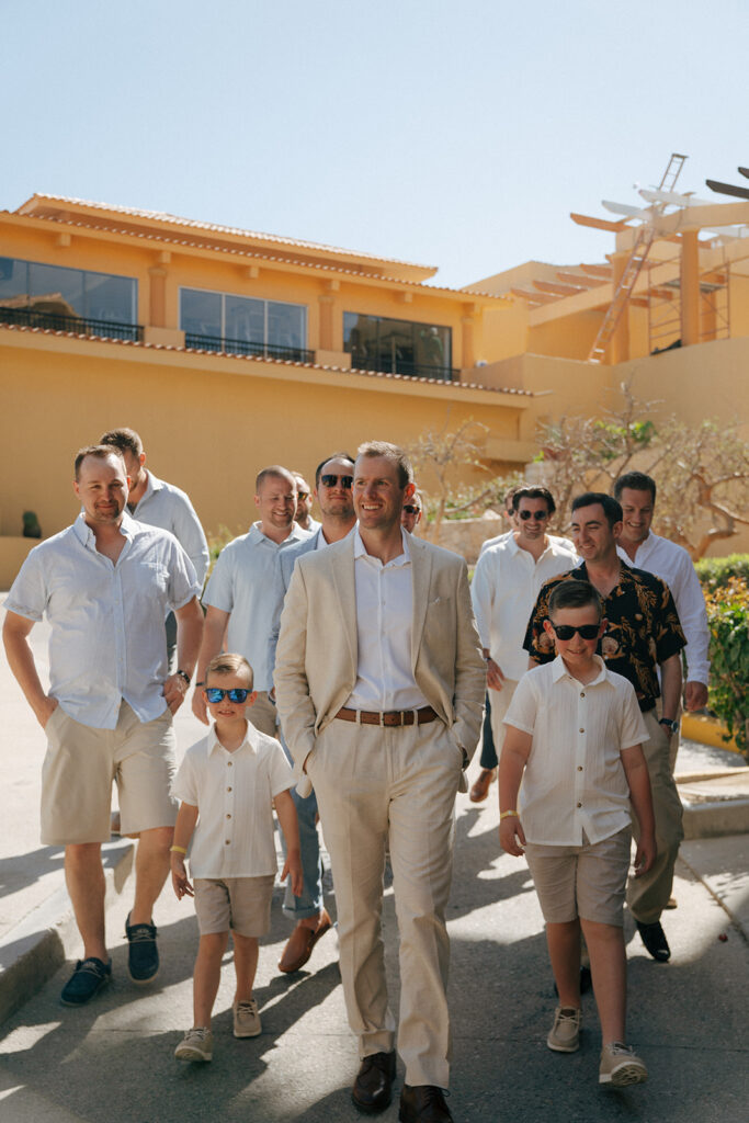 portrait of the groom with their friends