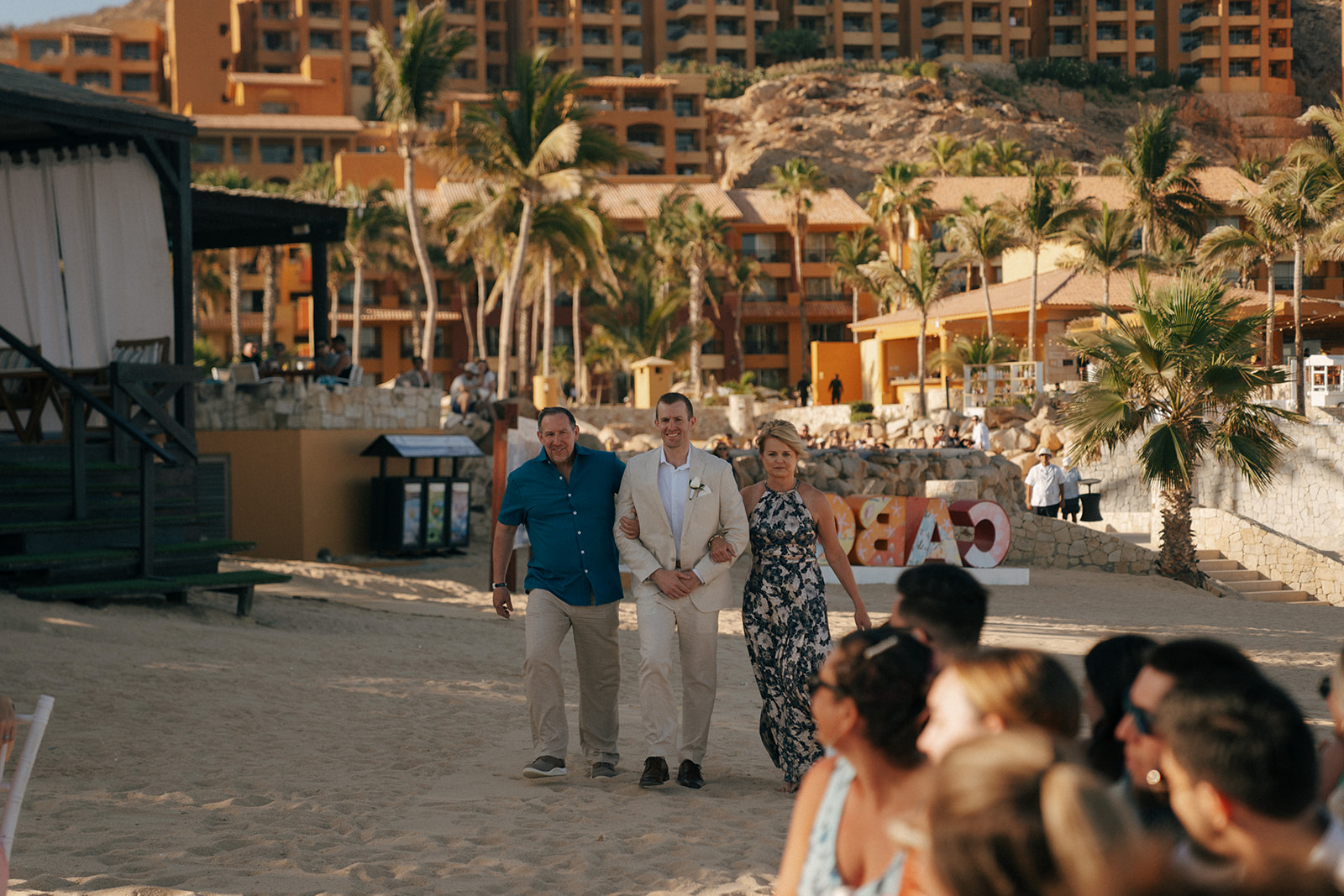 groom walking down the aisle