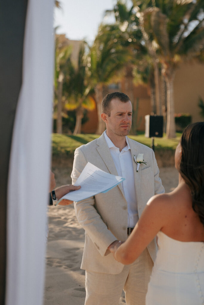 bride and groom exchanging their vows