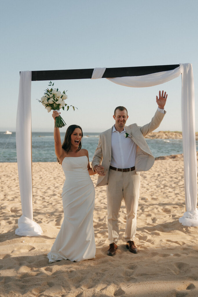 bride and groom after their wedding ceremony