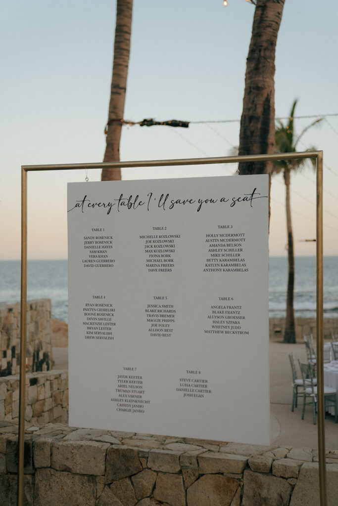 timeless summer wedding welcome sign