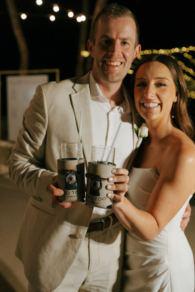 cute portrait of the bride and groom