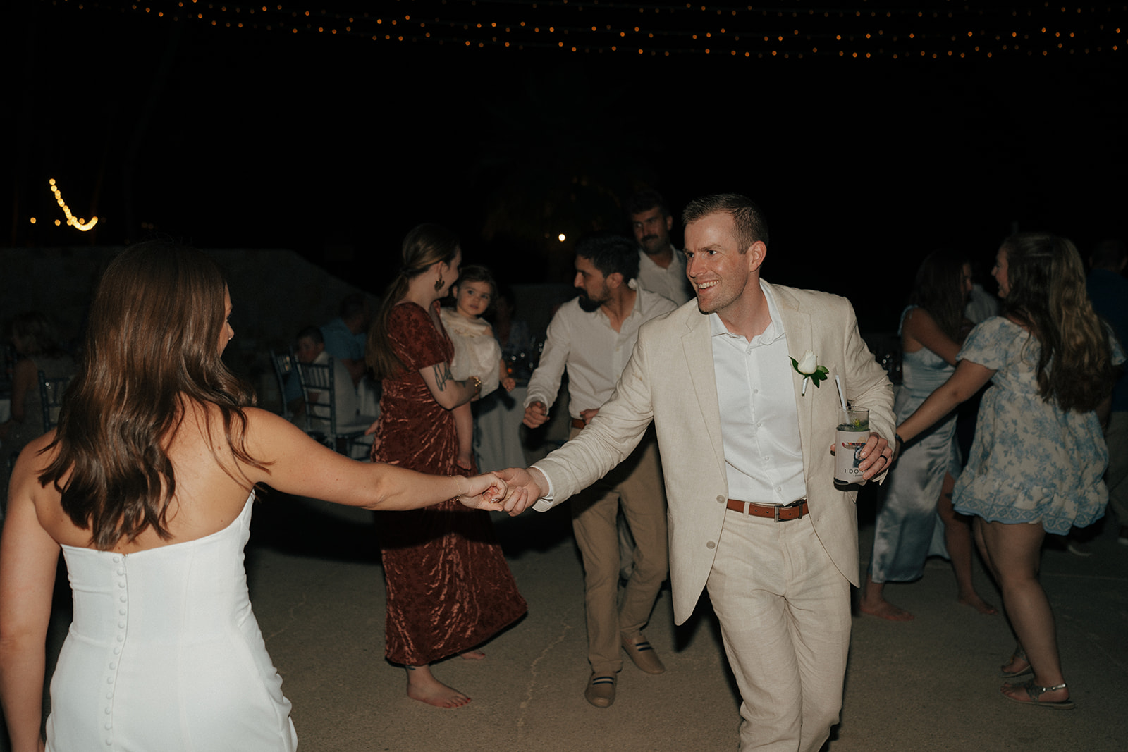 bride and groom dancing at their wedding reception