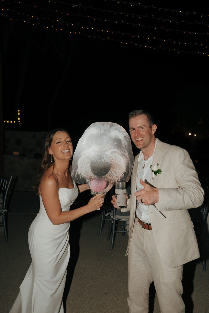 fun picture of the bride and groom