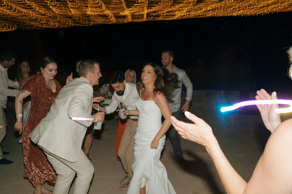 bride and groom dancing