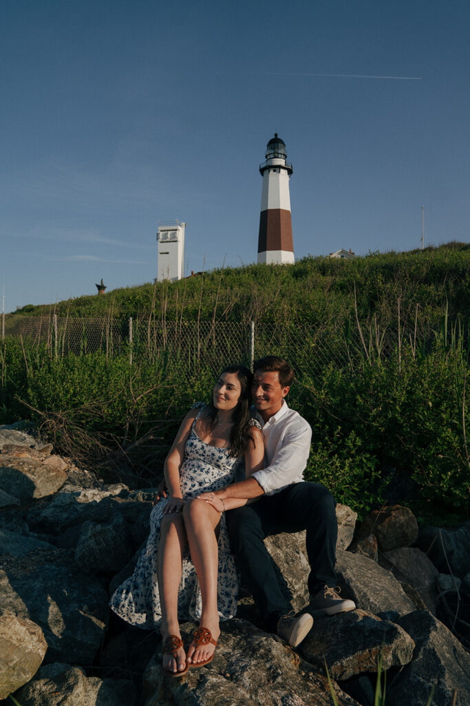 Timeless Engagement Session at Montauk Point Lighthouse