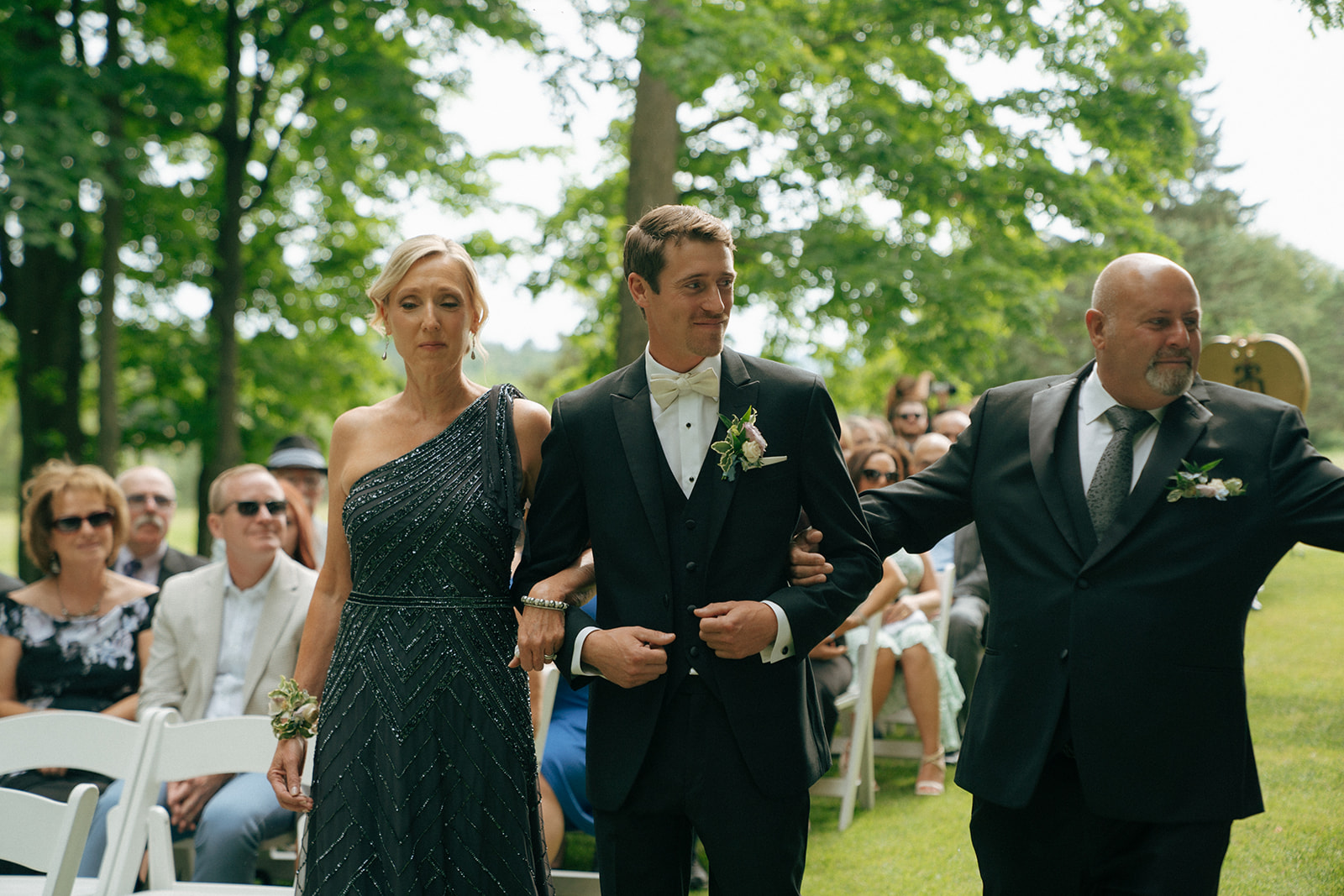 groom walking down the aisle