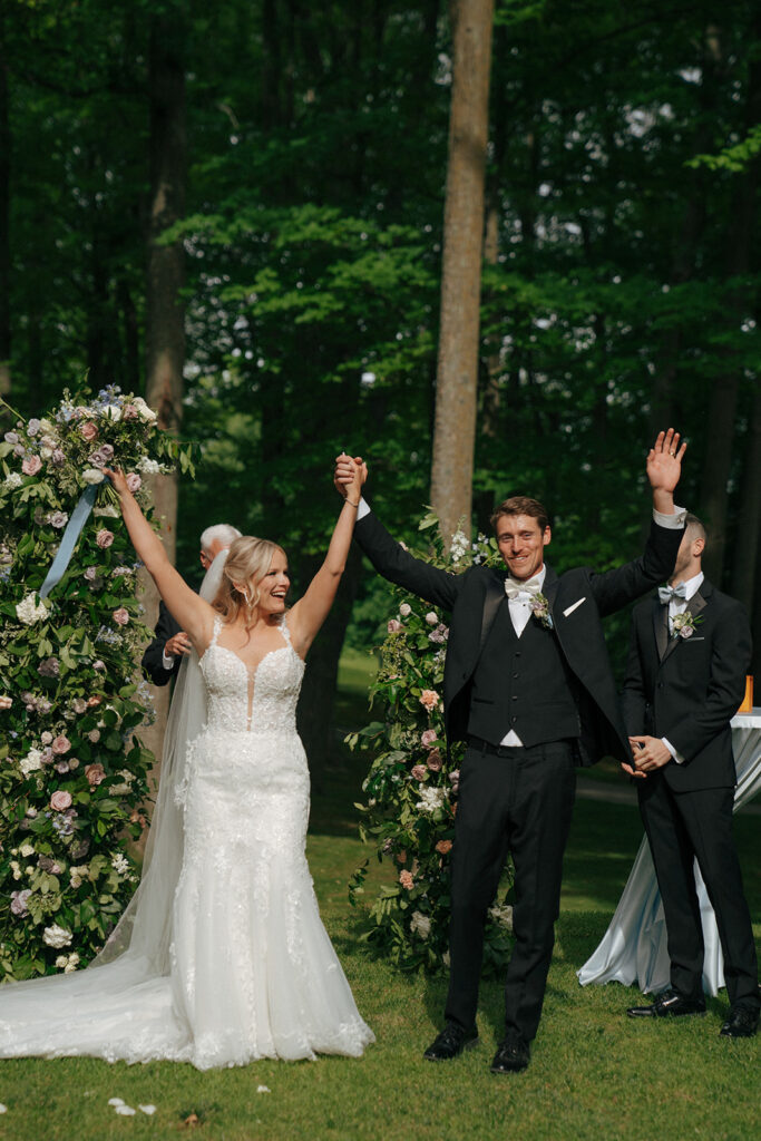 bride and groom after their wedding ceremony