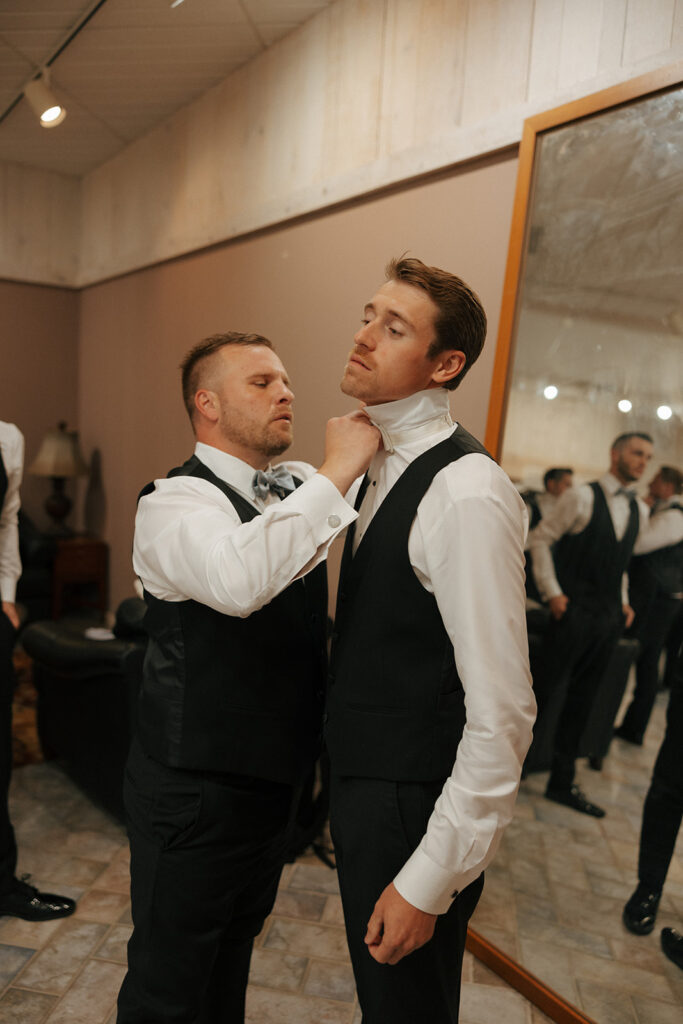 groom getting ready for his wedding day