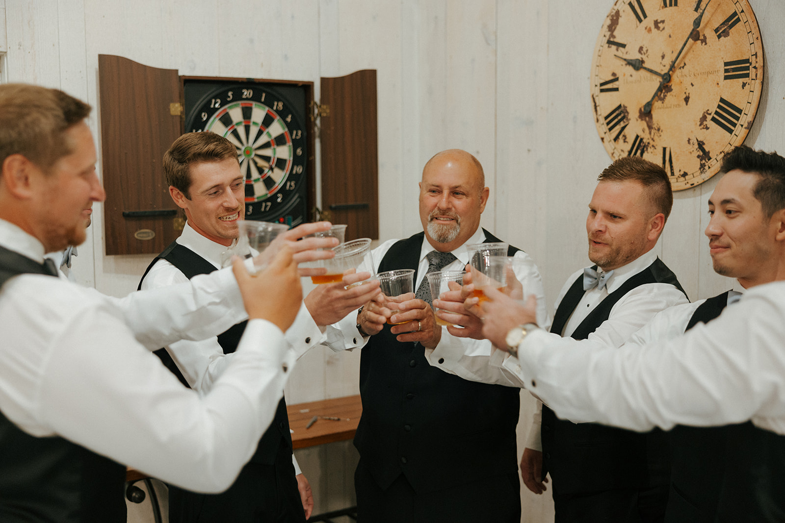 groom and his friends before the wedding ceremony