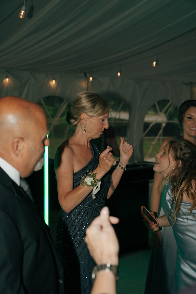 guests dancing at the wedding reception