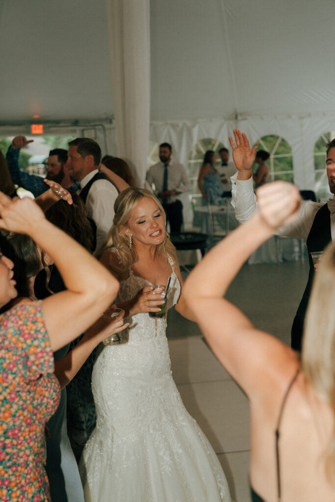 bride dancing at her wedding reception