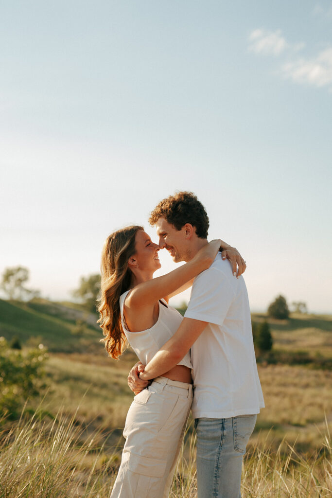 couple looking at each other during their photoshoot