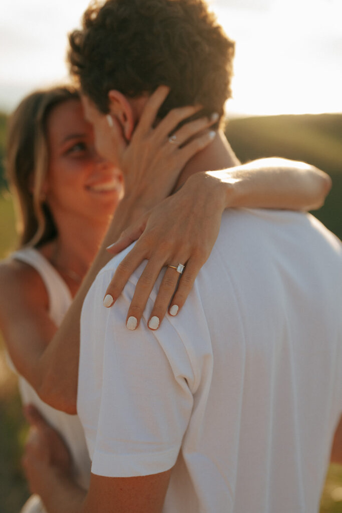 closeup of the engagement ring