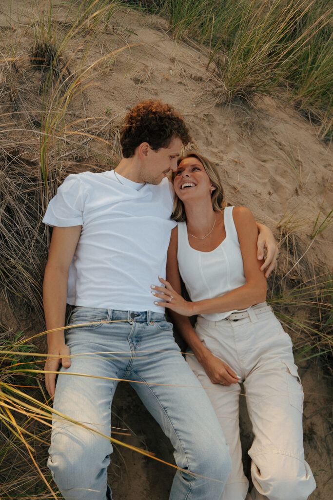 couple laughing during their photoshoot