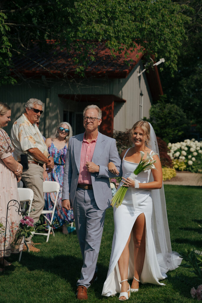 stunning bride walking down the aisle